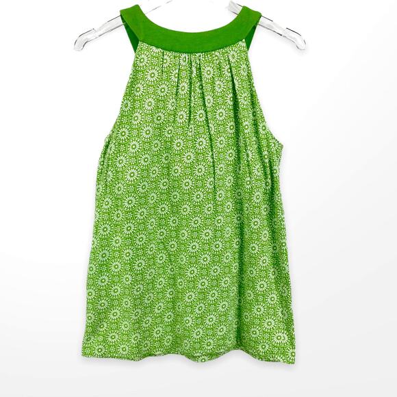 00s JONES NEW YORK SPORT Vintage Green Sleeveless Halter Medallion Print Top - Picture 2 of 9